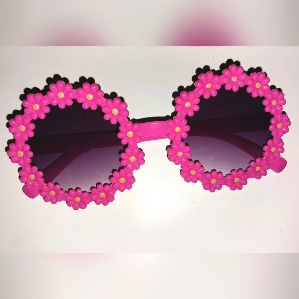 Pink Super cute floral rim kids sunglasses